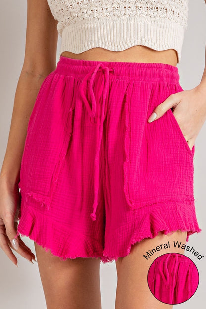 On a Whim Shorts - Fuchsia