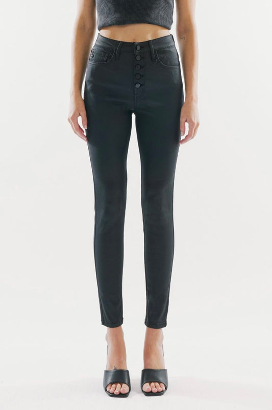 Dark as Night Coated Jeans