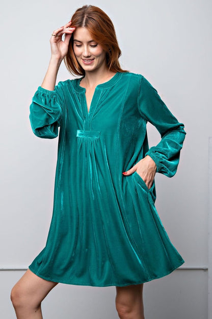 Emerald Velvet Dress