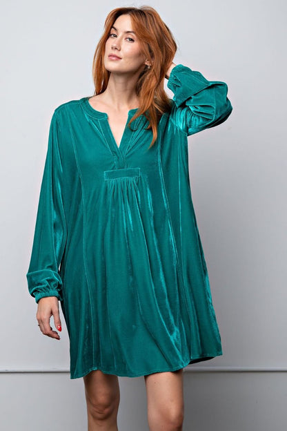 Emerald Velvet Dress