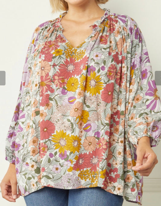 Flower Power top - (Plus)