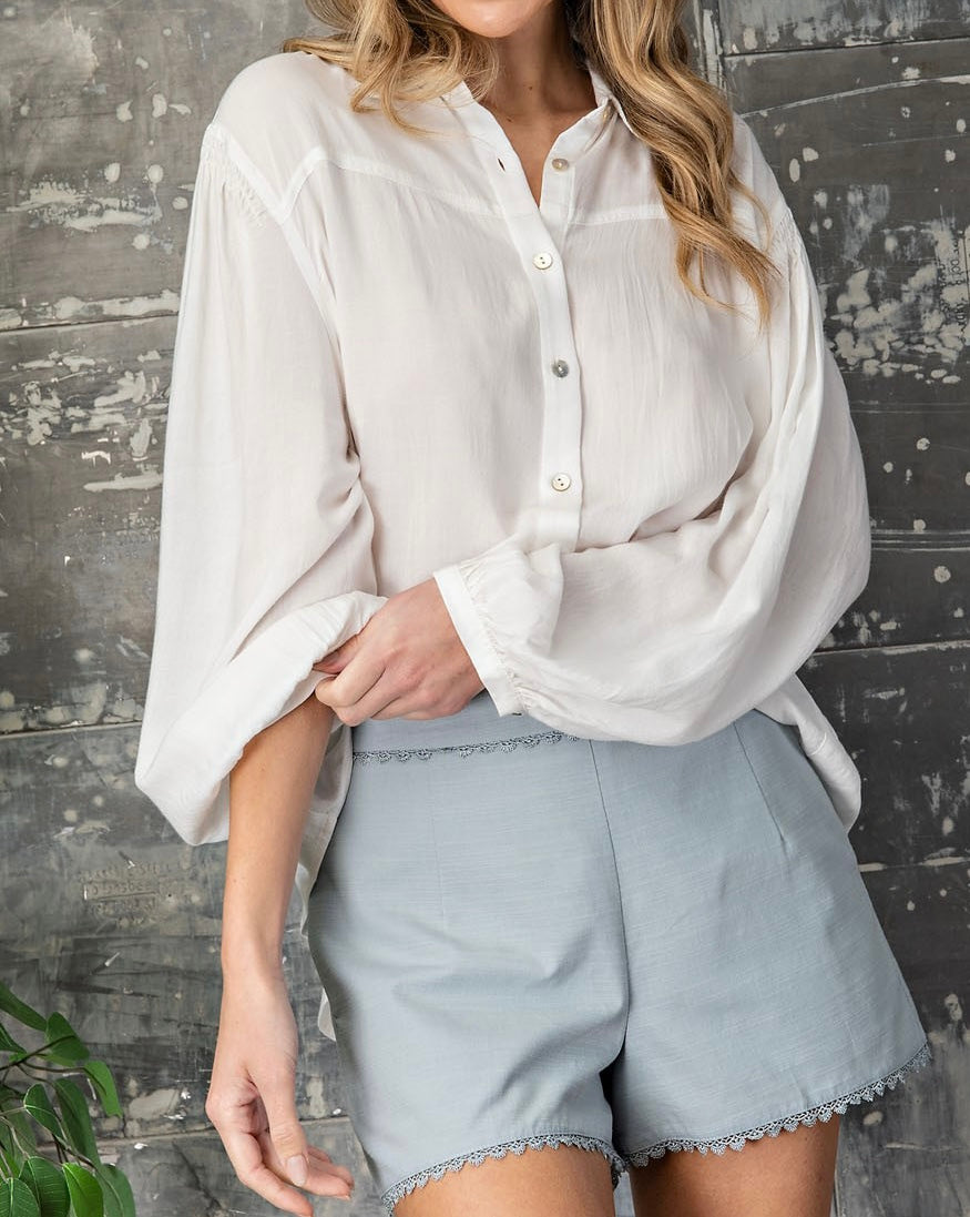 So Good Flowy Button Down Top