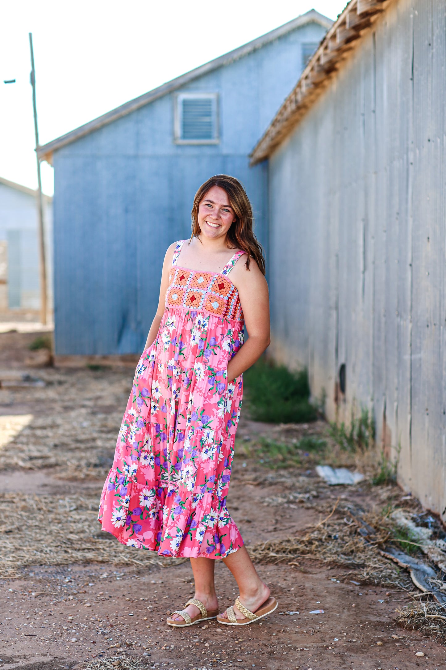 Summer Fun Floral Crochet Dress