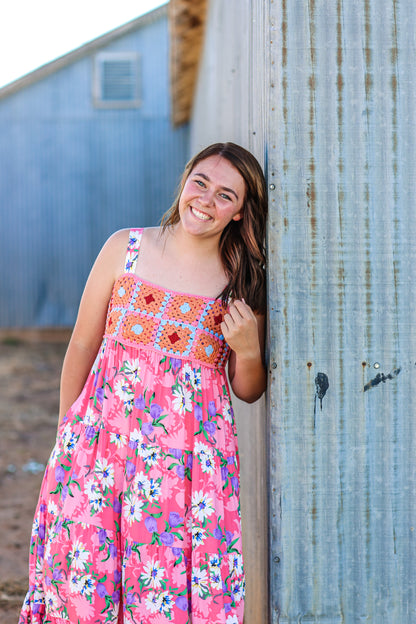 Summer Fun Floral Crochet Dress