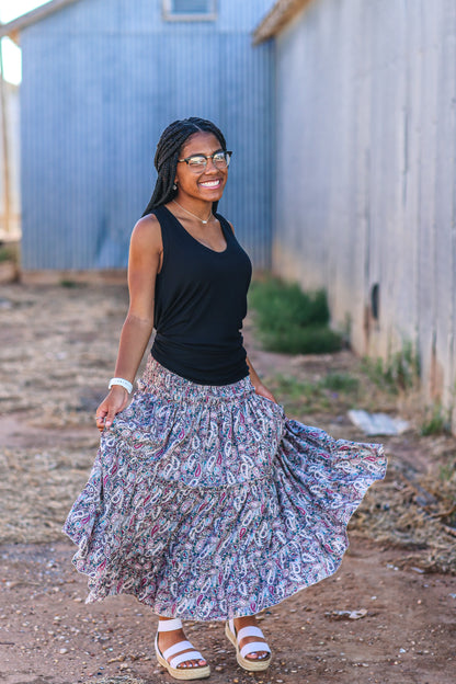 Pretty in Paisley maxi skirt