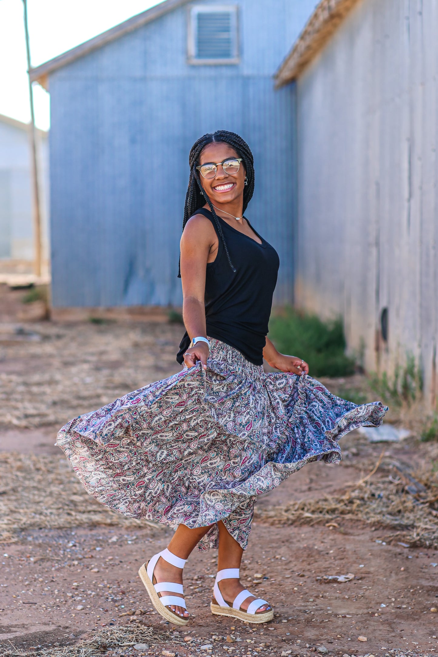 Pretty in Paisley maxi skirt