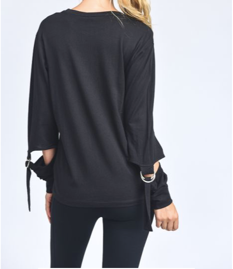 Raven Buckle Sleeve Top